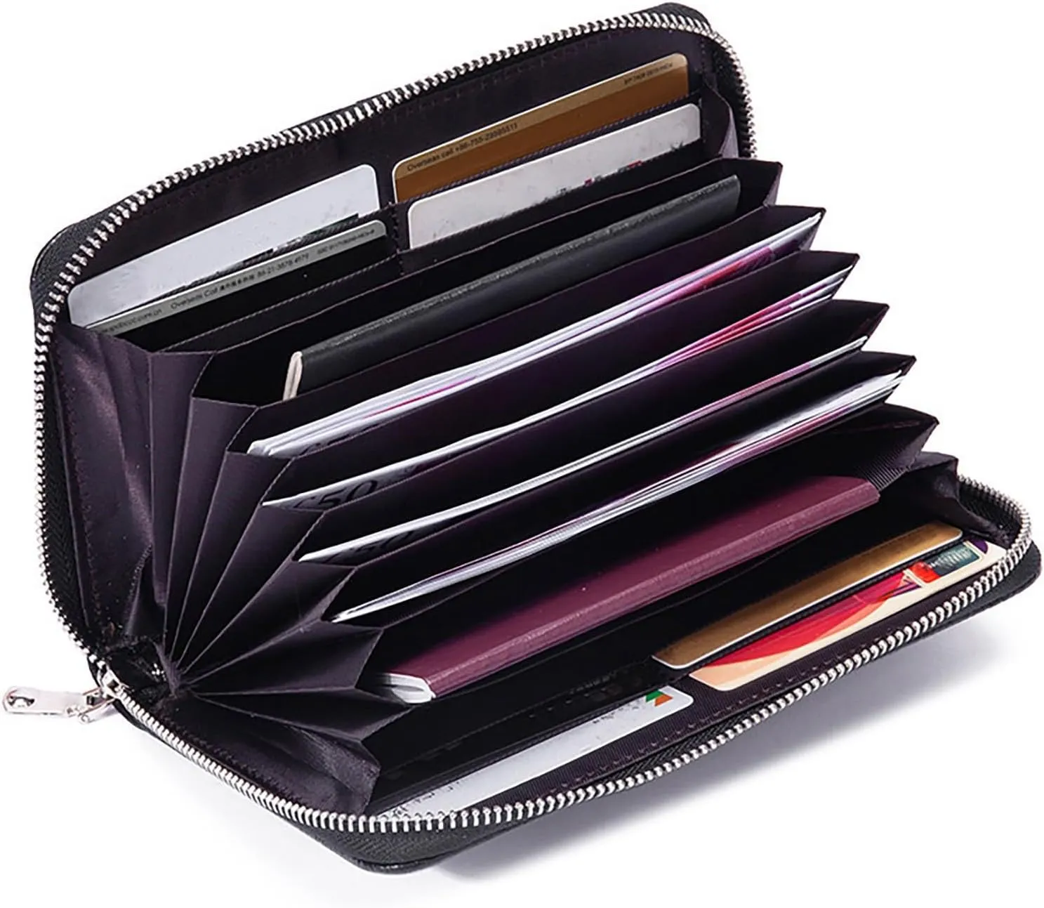 Rfid Wallet Women,2024 New Leather Wallet Wristlet for Women,Bifold Rfid Blocking Zip Around Large Capacity Credit Card Holder Clutch Purses,Travel Wallet for Mom Women Ladies Girls