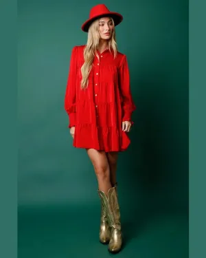 Rhinestone Button Down Dress
