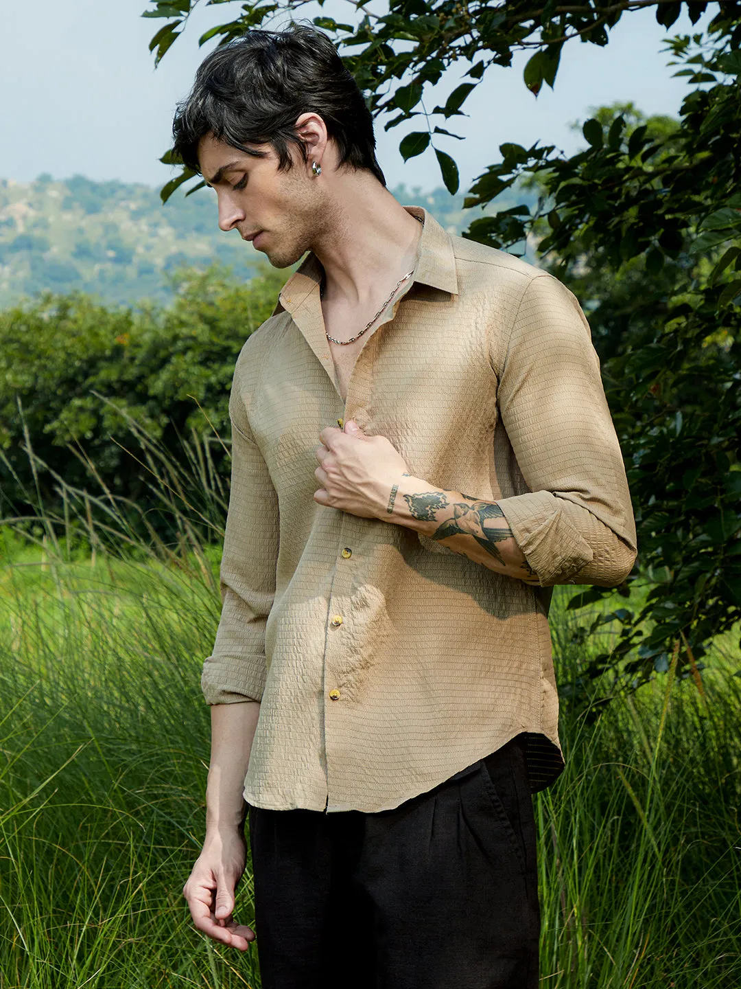 Ruche-Textured Shirt