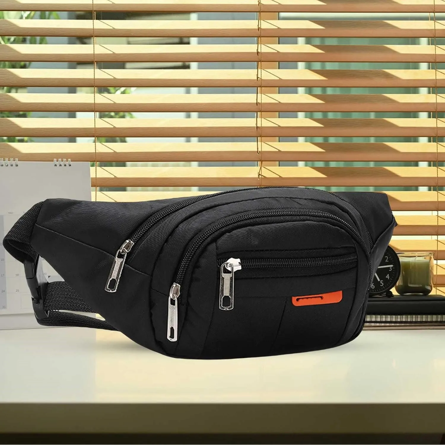 Running Fanny Pack Men's And Women's Mobile Phone Out Of Home Waist Pack with Water Bottle Holder And Phone Holder (Black, One Size)