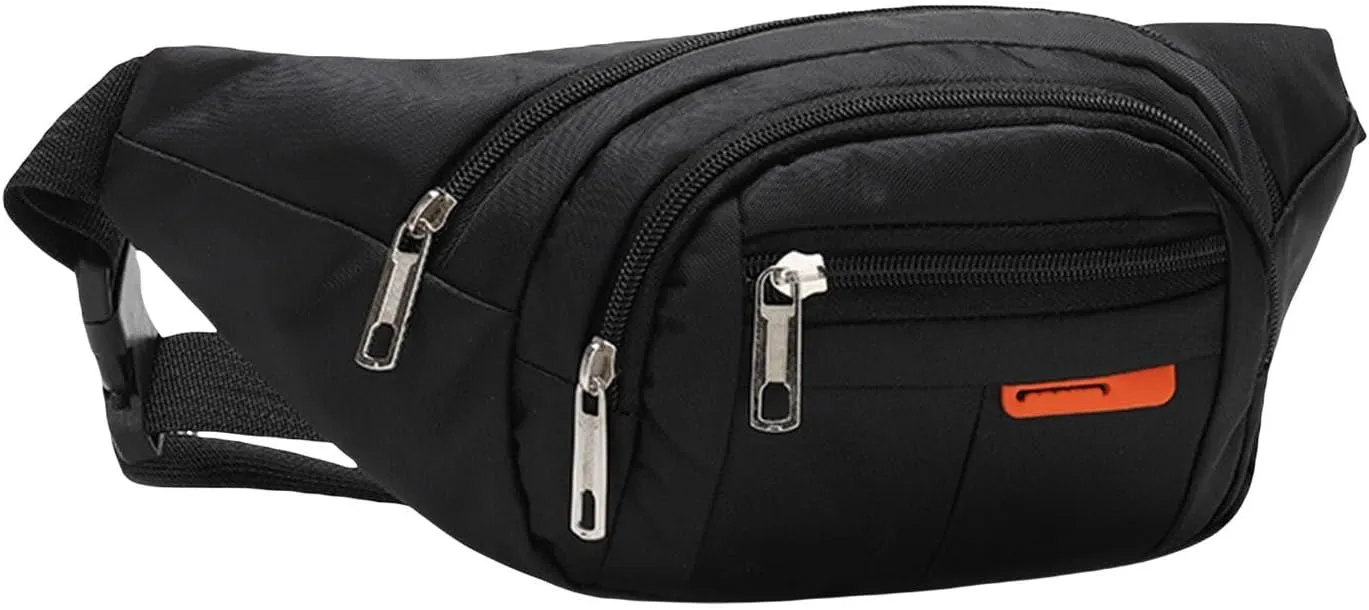 Running Fanny Pack Men's And Women's Mobile Phone Out Of Home Waist Pack with Water Bottle Holder And Phone Holder (Black, One Size)