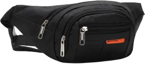 Running Fanny Pack Men's And Women's Mobile Phone Out Of Home Waist Pack with Water Bottle Holder And Phone Holder (Black, One Size)
