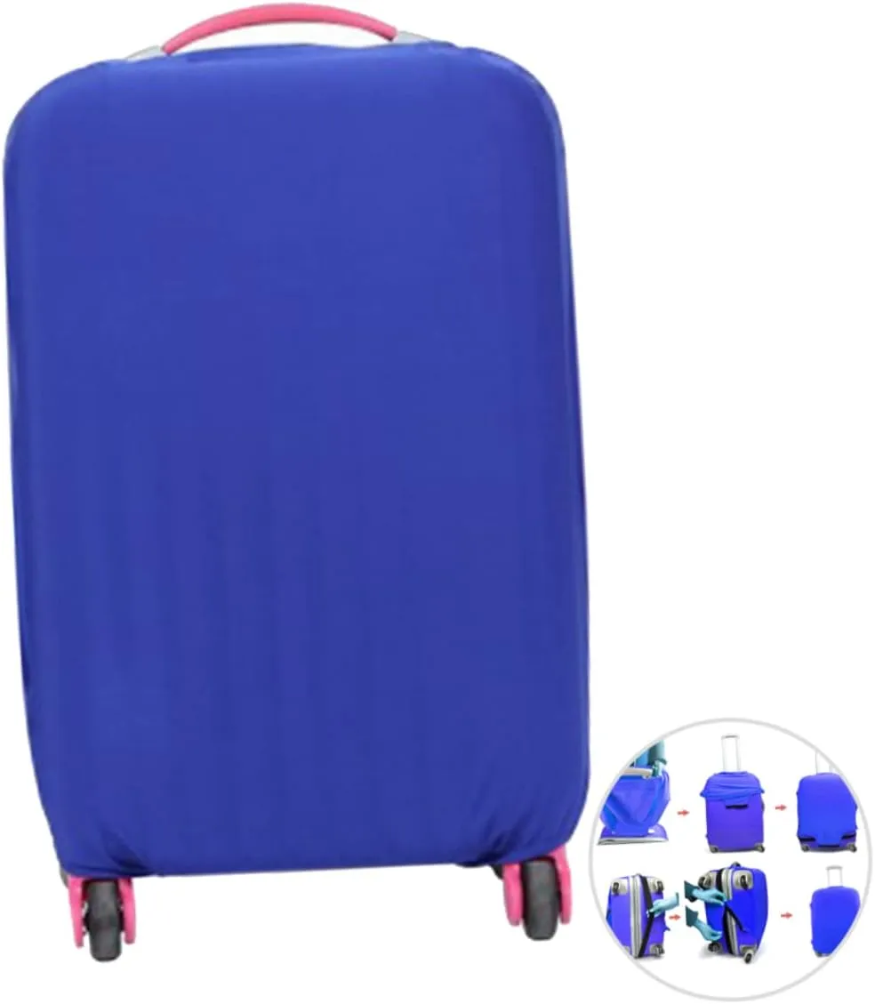 SAFIGLE Luggage Cover Elastic Suitcase Protector Blue Luggage Case Cover for 22-24 Inches Suitcase