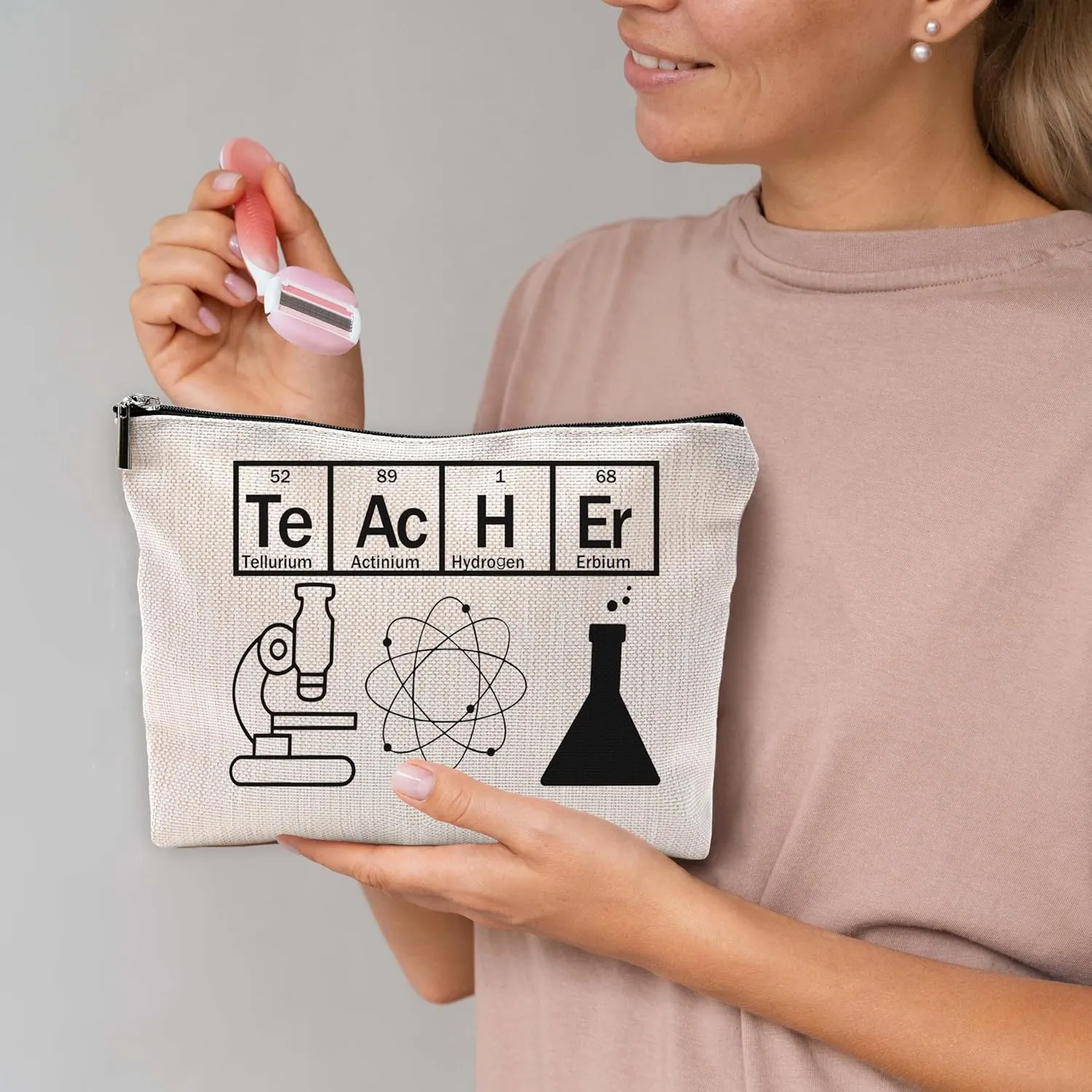 Science Teacher Makeup Bag - Cosmetic Bag for Purse, Small Makeup Pouch for Women Teachers