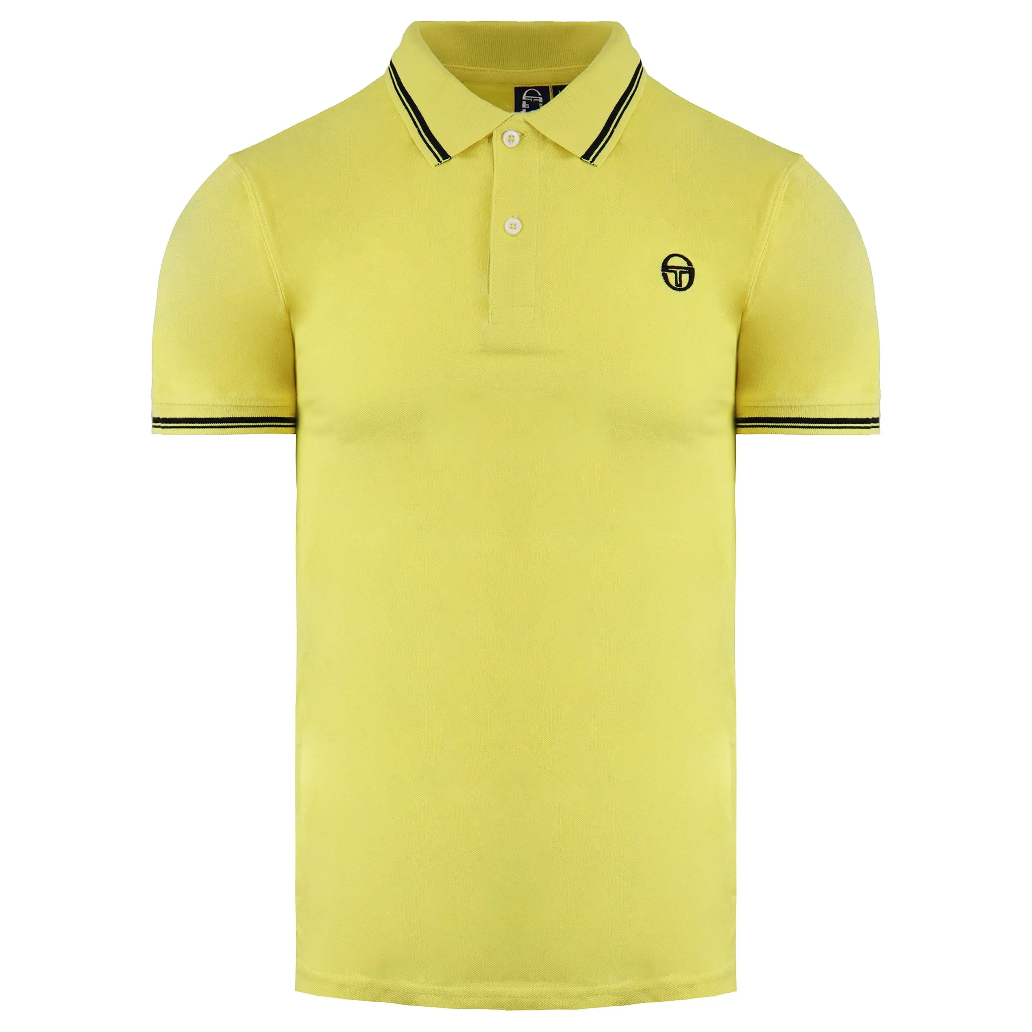 Sergio Tacchini Mens Black/Yellow Polo Shirt