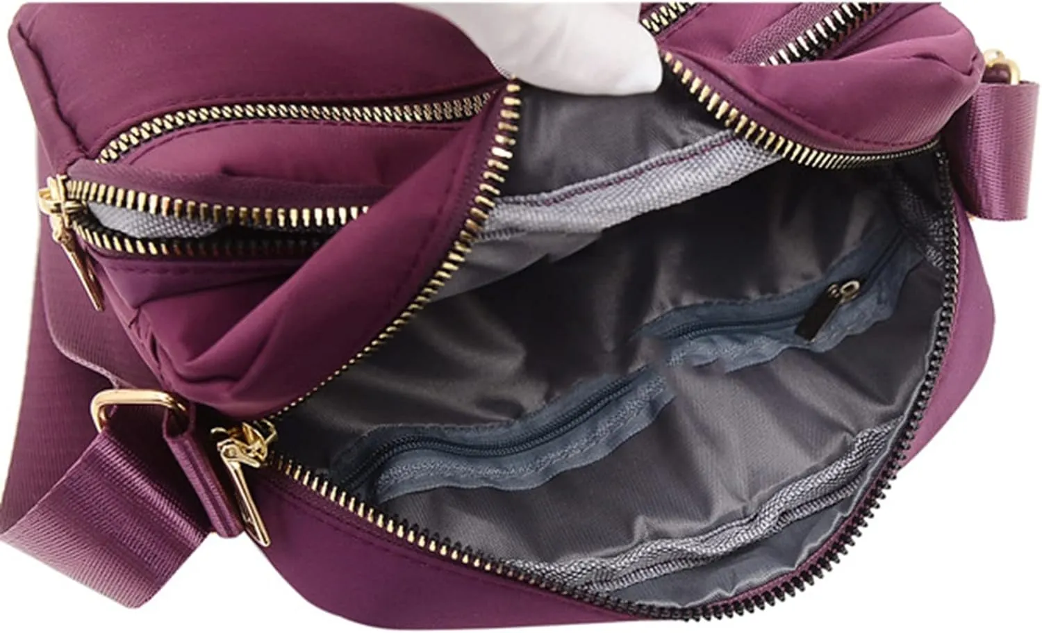 Shoulder Bag Men Women Classic Small Nylon Crossbody Bag Phone Purse Ladies Lightweight Messenger (Black, One Size)