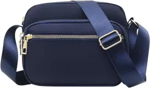 Shoulder Bag Men Women Classic Small Nylon Crossbody Bag Phone Purse Ladies Lightweight Messenger Sling (Blue, One Size)