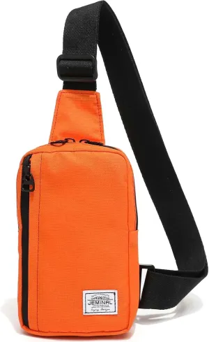    Shoulder Crossbody Bag Hiking Backpack Travel Bag Men Women Sling Backpack Multifunctional (Orange)
