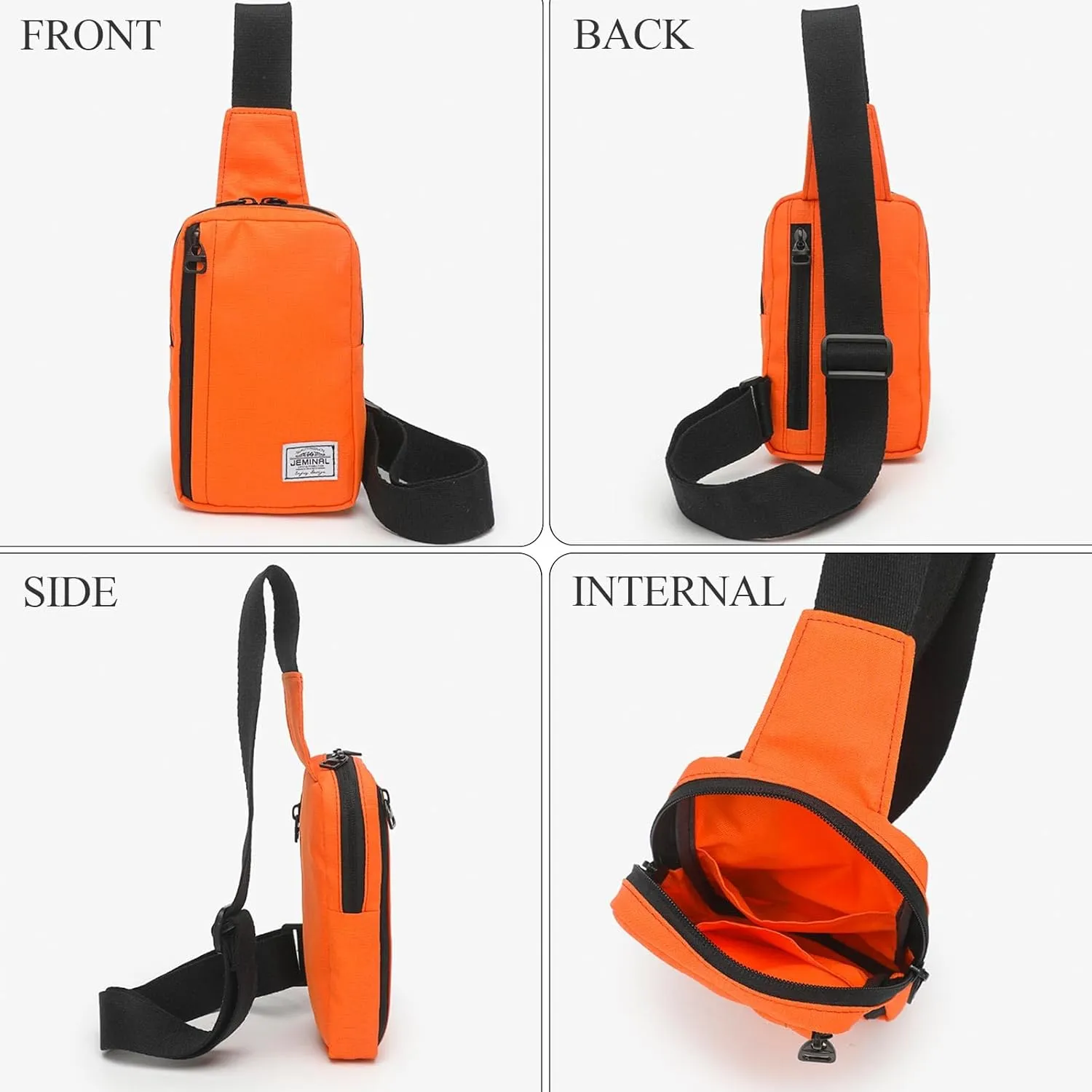   Shoulder Crossbody Bag Hiking Backpack Travel Bag Men Women Sling Backpack Multifunctional (Orange)