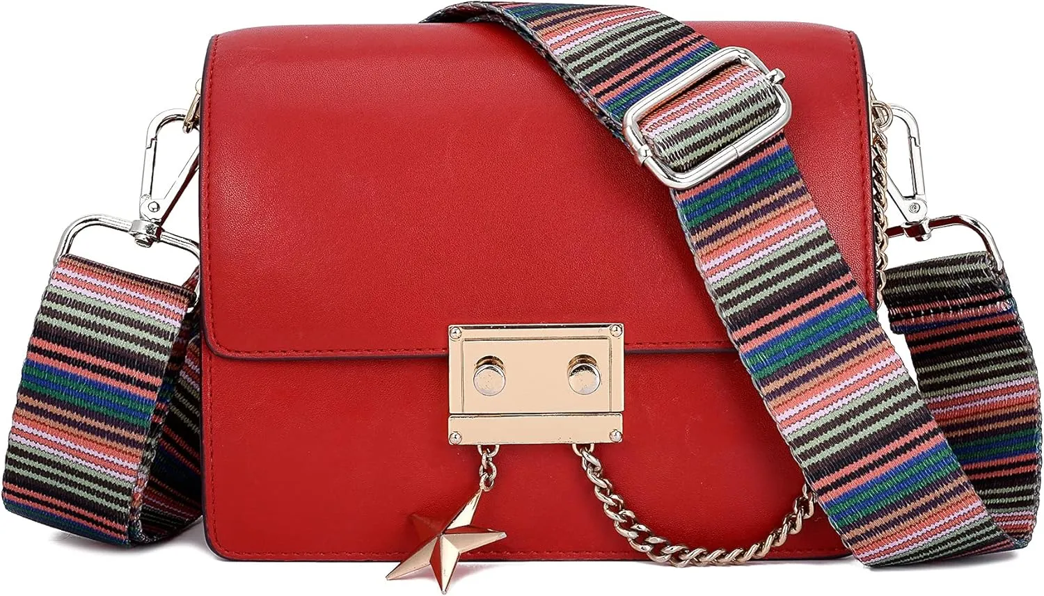 Silvery Buckles Wide Shoulder Strap Adjustable Replacement Belt Crossbody Canvas Bag Handbag