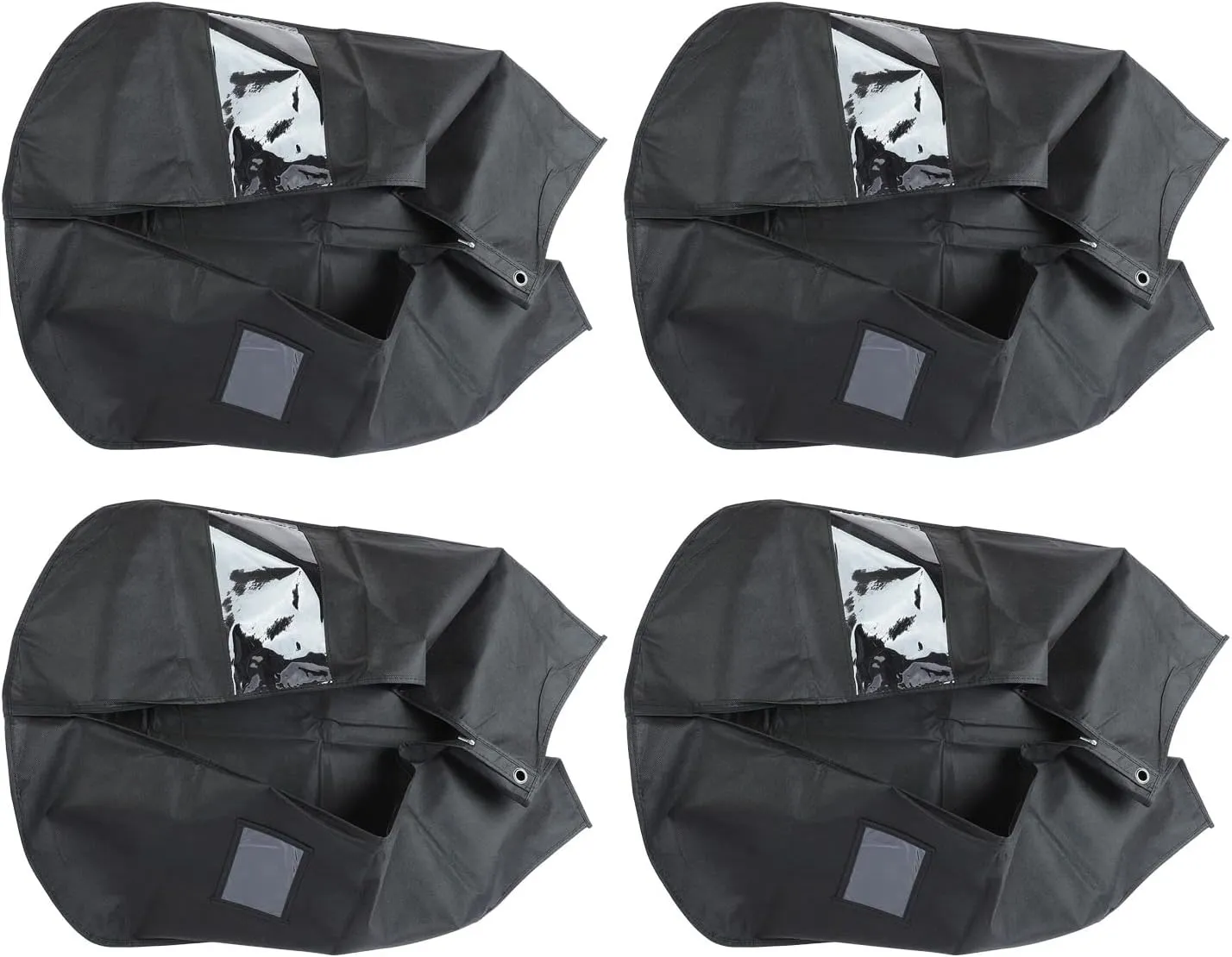 Sleek Black Suit Bags - 4-Pack, Waterproof and Dustproof, Designed for Convenient Storage and Travel (100x60cm-black)