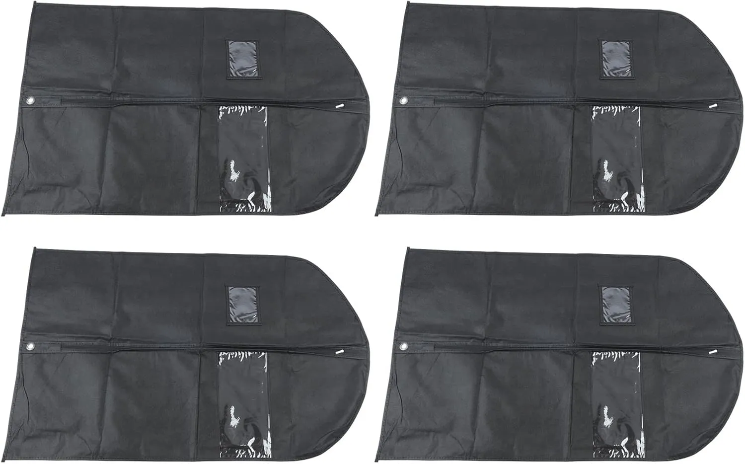 Sleek Black Suit Bags - 4-Pack, Waterproof and Dustproof, Designed for Convenient Storage and Travel (100x60cm-black)