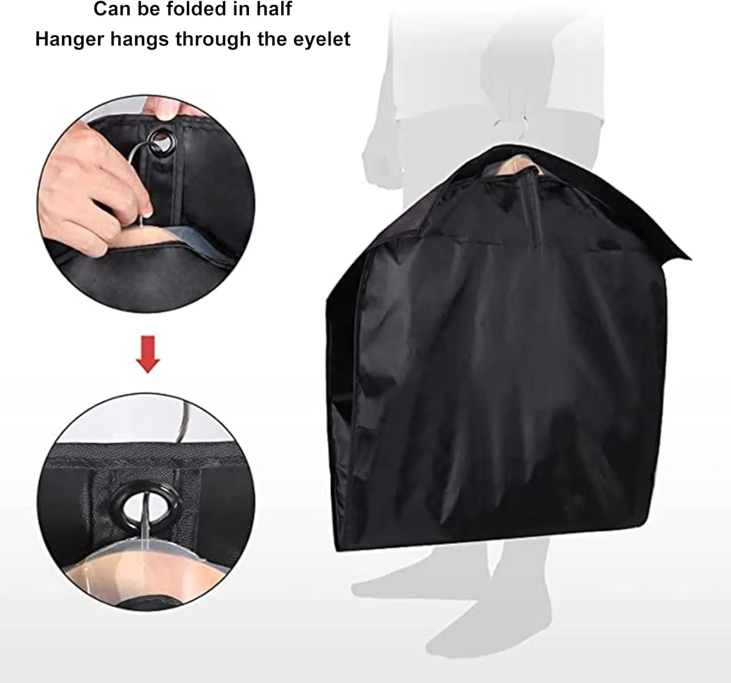 Sleek Black Suit Bags - 4-Pack, Waterproof and Dustproof, Designed for Convenient Storage and Travel (100x60cm-black)