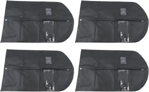 Sleek Black Suit Bags - 4-Pack, Waterproof and Dustproof, Designed for Convenient Storage and Travel (100x60cm-black)