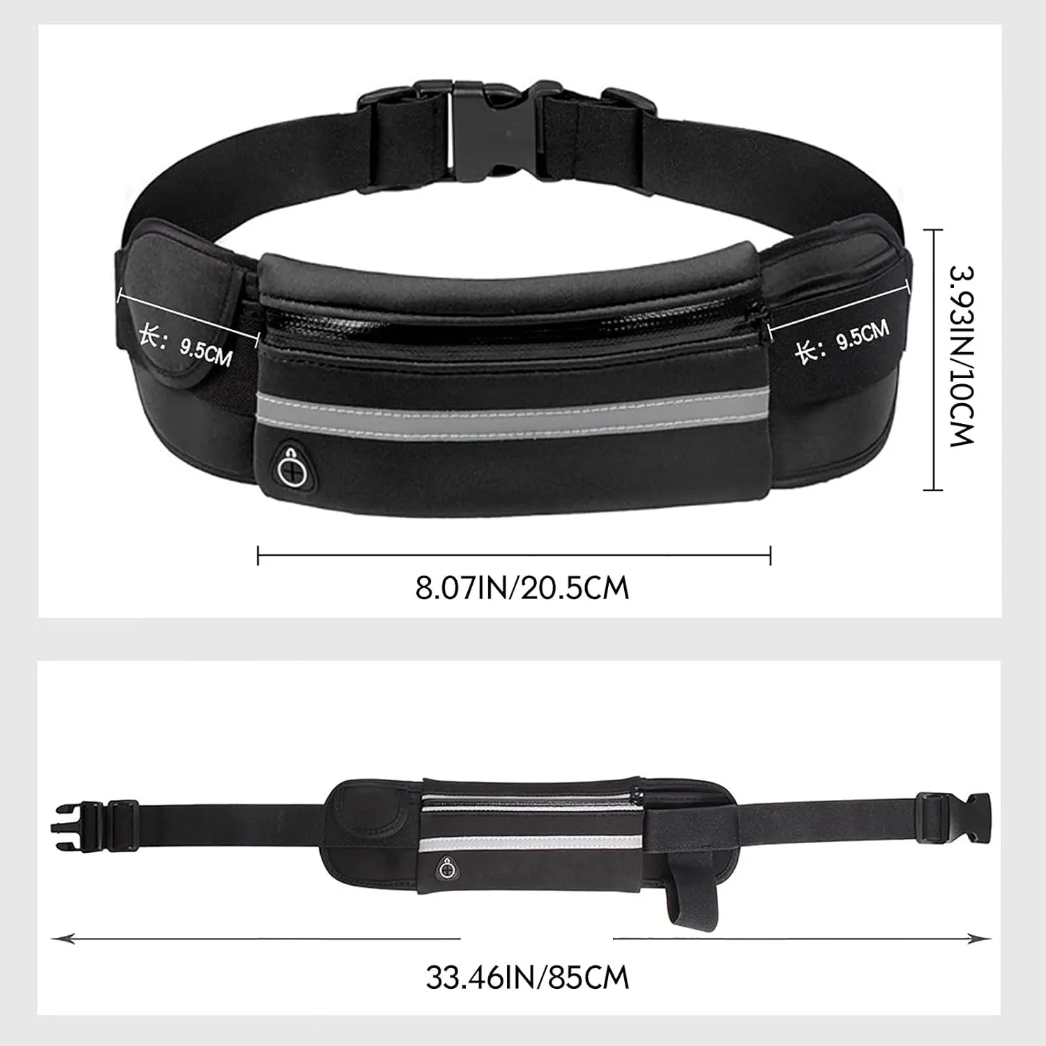 Slim Running Belts for Women, Waterproof Fanny Pack for Men,Phone Holder for Running,Reflective Waist Bag,Runners Belt Pouches for Men,Money Belt,Waist Pack for Camping Travel Running Workout