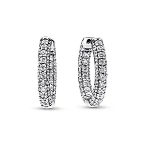 Small Timeless Pave Hoop Earrings