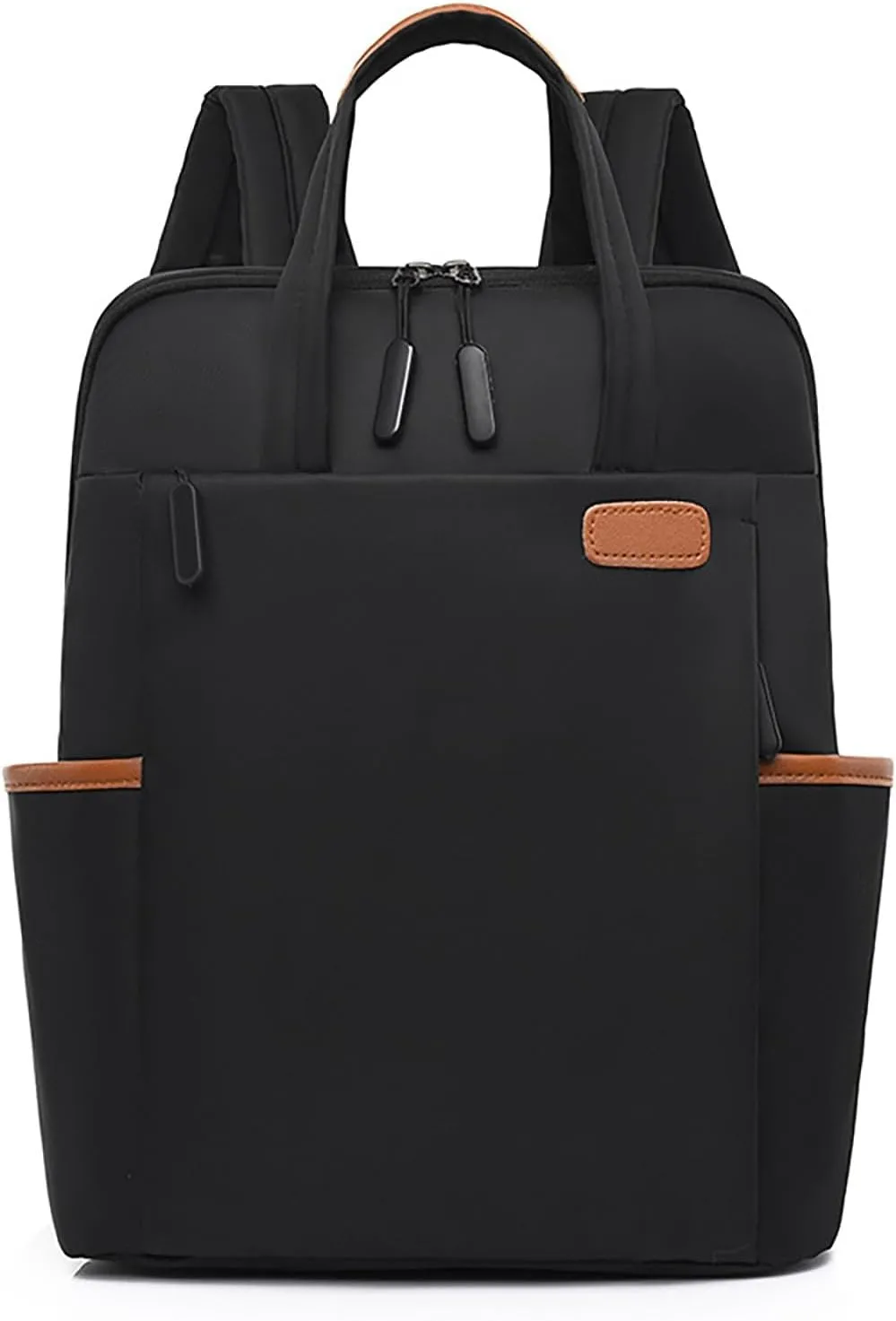 Soft Leather Purses for Women Practical Zipper Casual Purpose Tote Backpacks Outdoor Travel Backpack for Girls(Black)