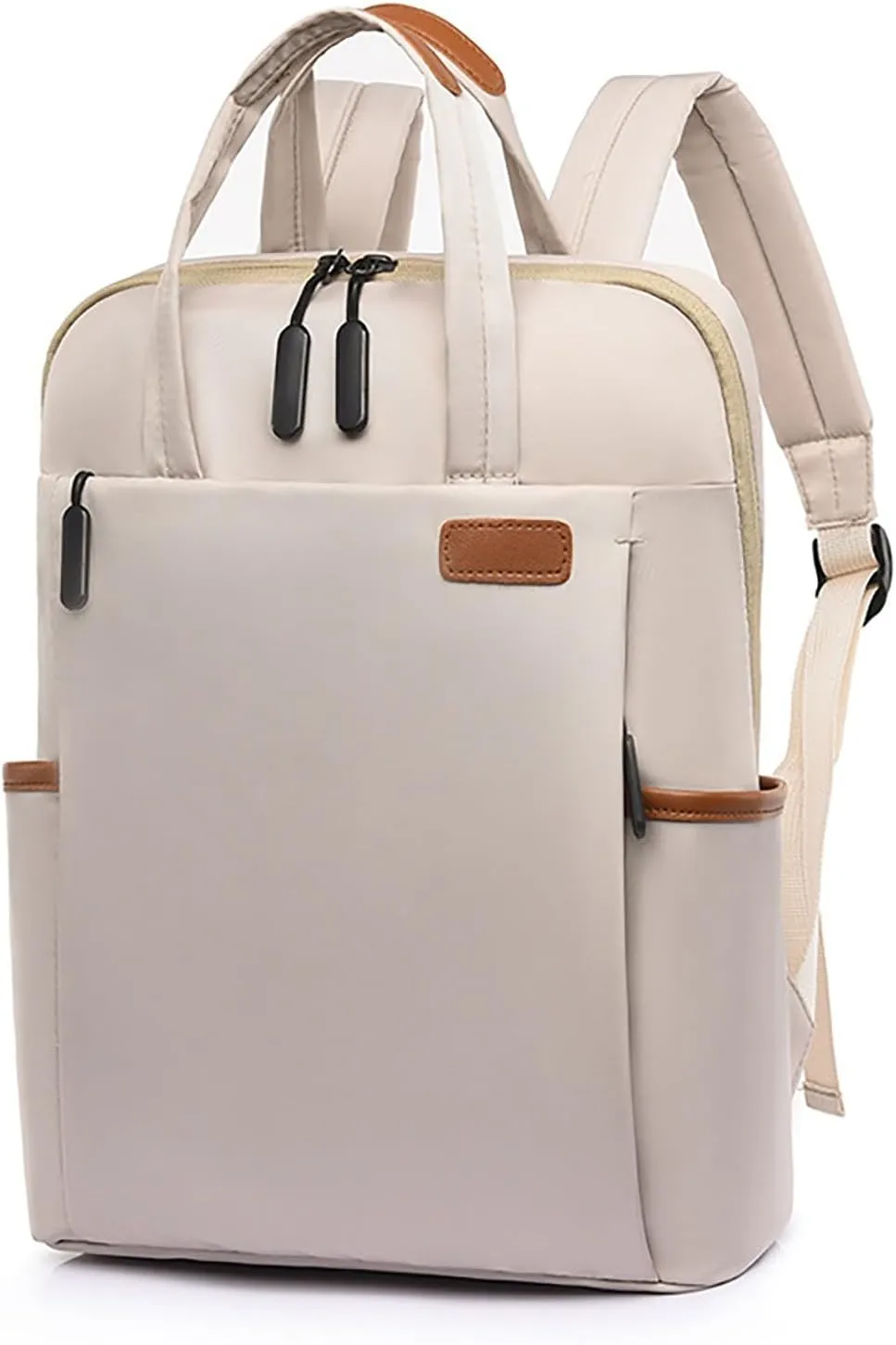 Soft Leather Purses for Women Practical Zipper Casual Purpose Tote Backpacks Outdoor Travel Backpack for Girls(White)