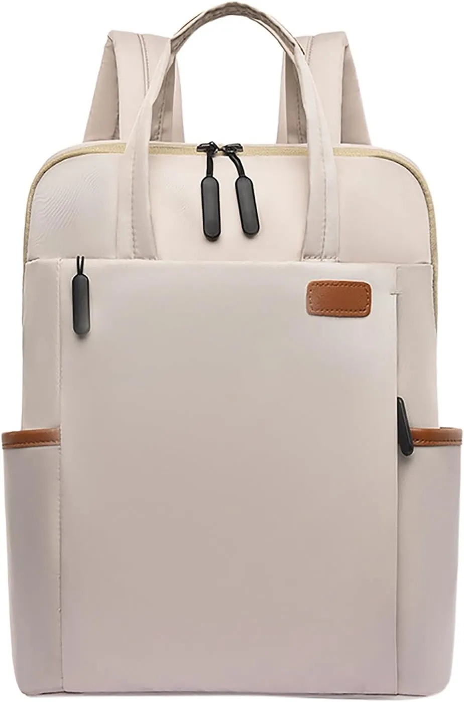 Soft Leather Purses for Women Practical Zipper Casual Purpose Tote Backpacks Outdoor Travel Backpack for Girls(White)