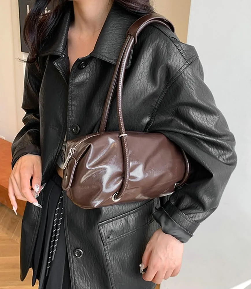 Soft Vegan Leather Shoulder Bag for Women Vintage Large Tote Purse Y2K Underarm Handbags Satchels