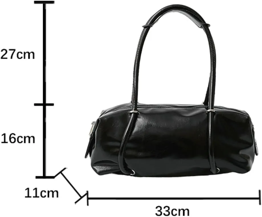 Soft Vegan Leather Shoulder Bag for Women Vintage Large Tote Purse Y2K Underarm Handbags Satchels