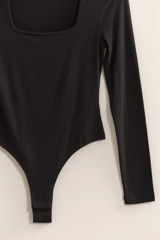 Square Neck Long Sleeve Bodysuit