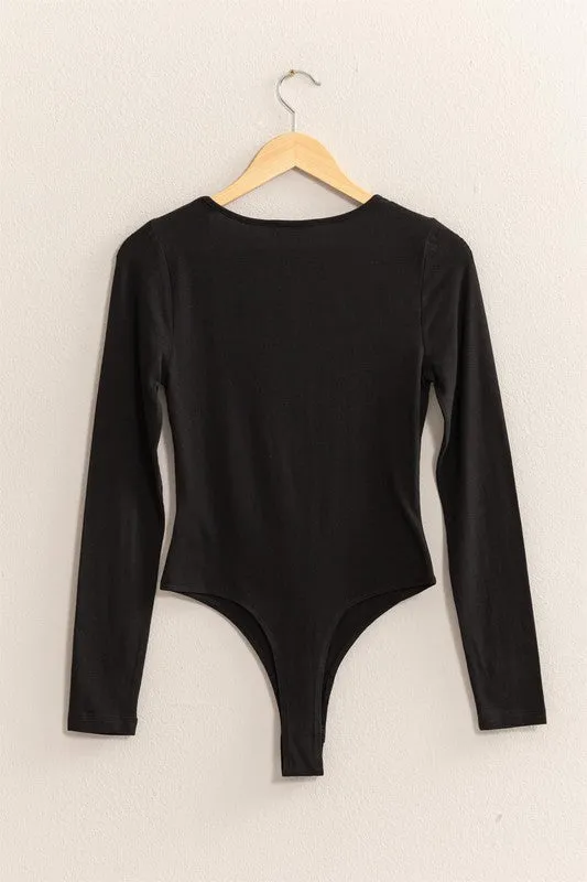 Square Neck Long Sleeve Bodysuit