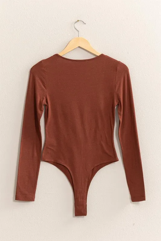 Square Neck Long Sleeve Bodysuit