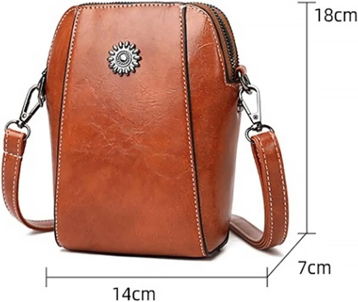 Stand Up Mobile Phone Bags Leather Clutch Bag Women's Vintage Crossbody Bag Messenger Bags Shoulder (Green, One Size)