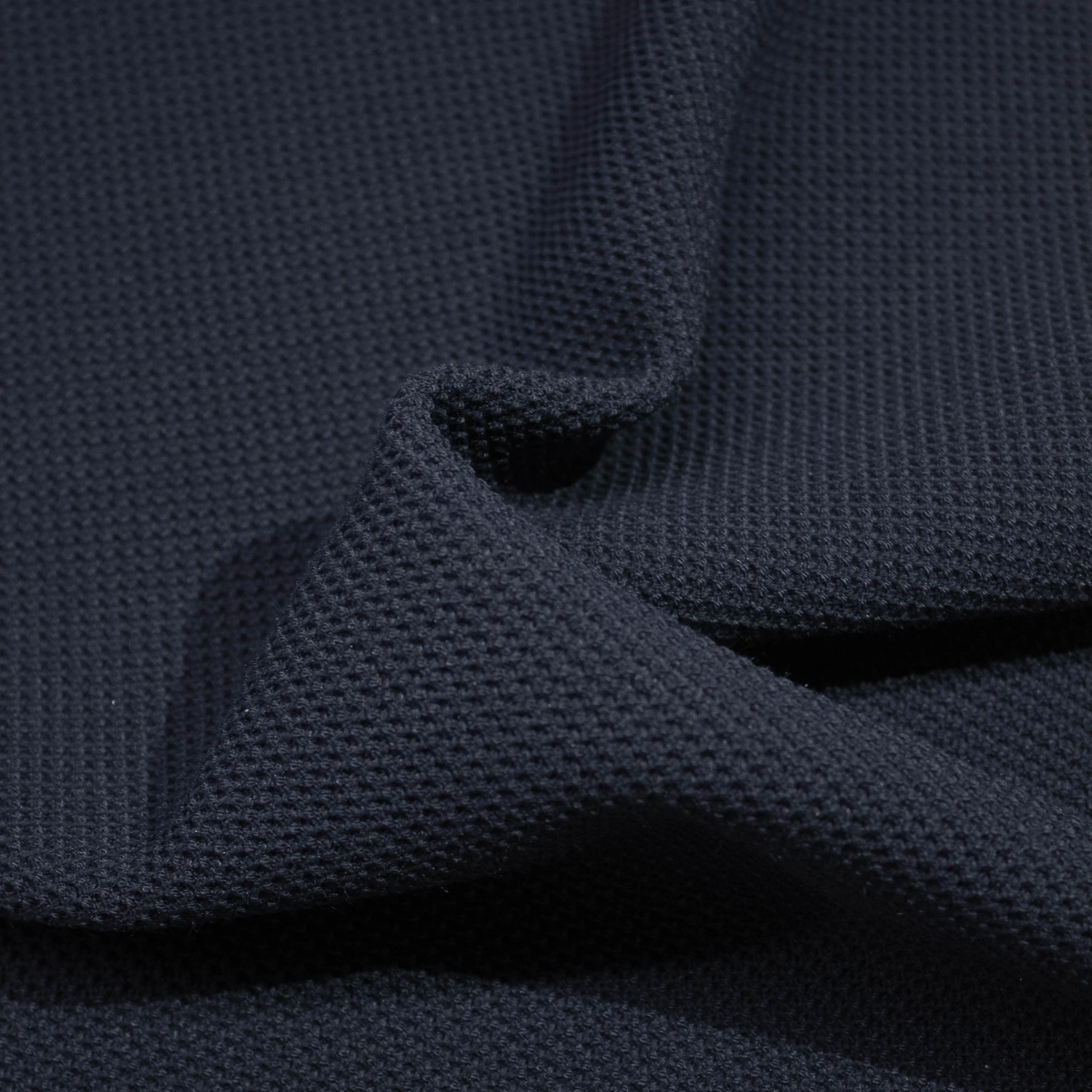Stow Dark Blue Textured Polyester Viscose Stretch
