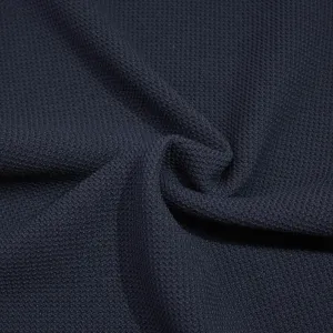 Stow Dark Blue Textured Polyester Viscose Stretch