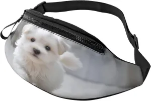Stylish 3d Cute Puppy Dog Bumbags Waist Fanny Pack For Women Ladies Men Lightweight Bum Bag With Zip Pockets Adjustable Belt For Dog Walking Running Cycling Hiking Outdoor Sport