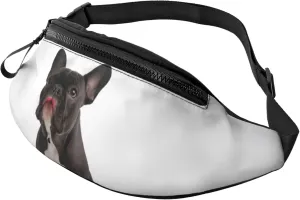 Stylish 3d French Bulldog Bumbags Waist Fanny Pack For Women Ladies Men Lightweight Bum Bag With Zip Pockets Adjustable Belt For Dog Walking Running Cycling Hiking Outdoor Sport