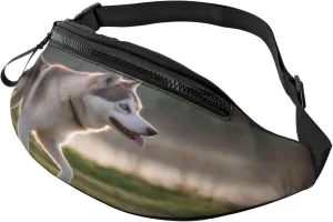 Stylish 3d Husky Dog Bumbags Waist Fanny Pack For Women Ladies Men Lightweight Bum Bag With Zip Pockets Adjustable Belt For Dog Walking Running Cycling Hiking Outdoor Sport
