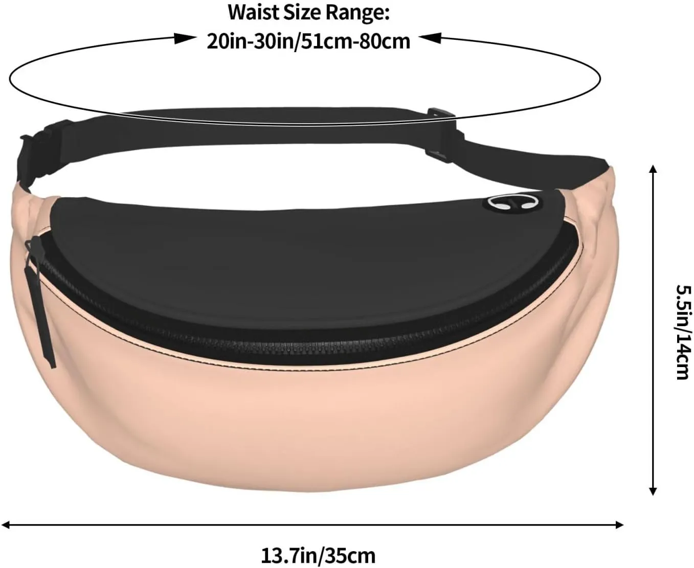 Stylish 3d Scale Pale Pink Bumbags Waist Fanny Pack For Women Ladies Men Lightweight Bum Bag With Zip Pockets Adjustable Belt For Dog Walking Running Cycling Hiking Outdoor Sport