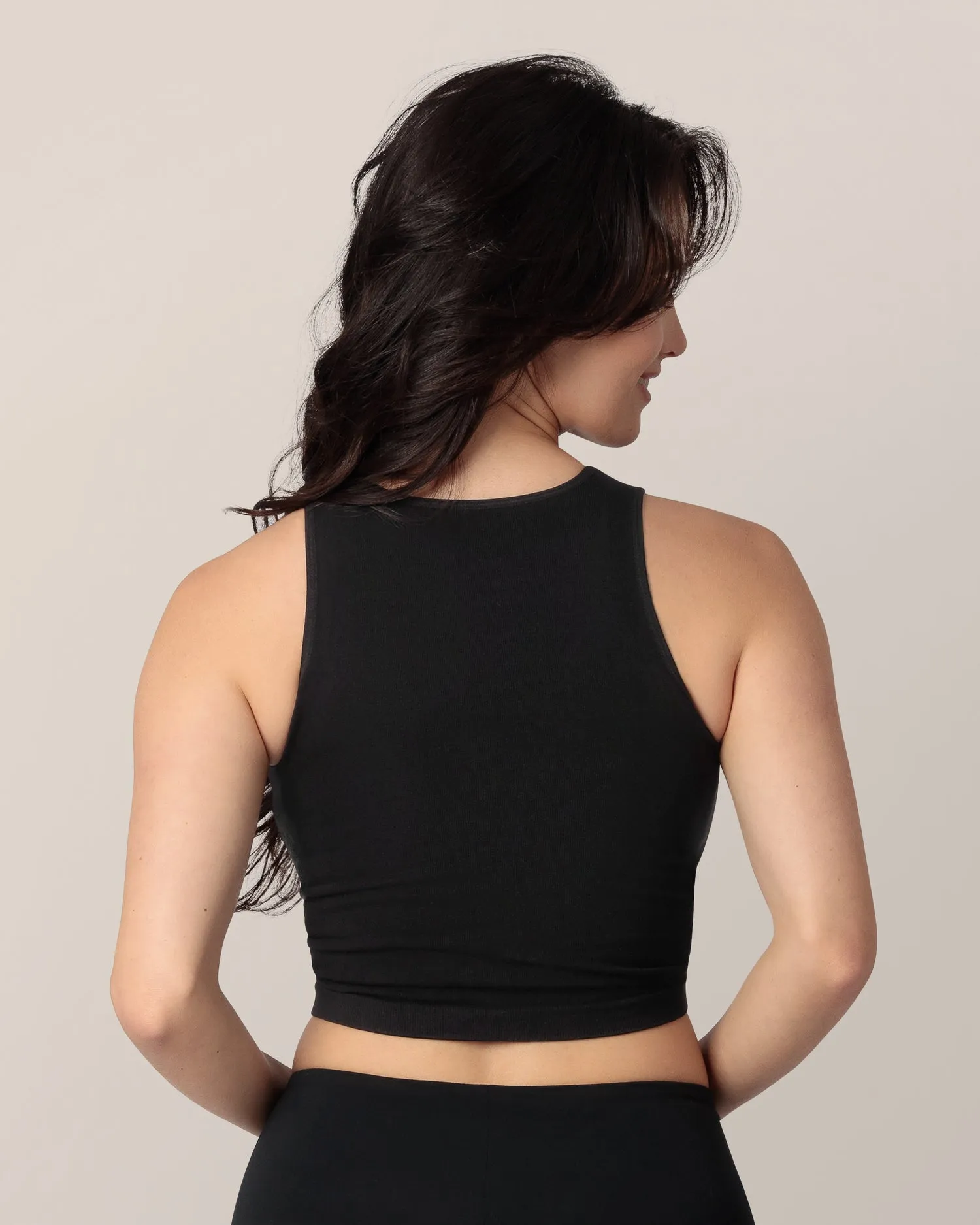 Sublime® Bamboo Maternity & Nursing Longline Bra Top | Black