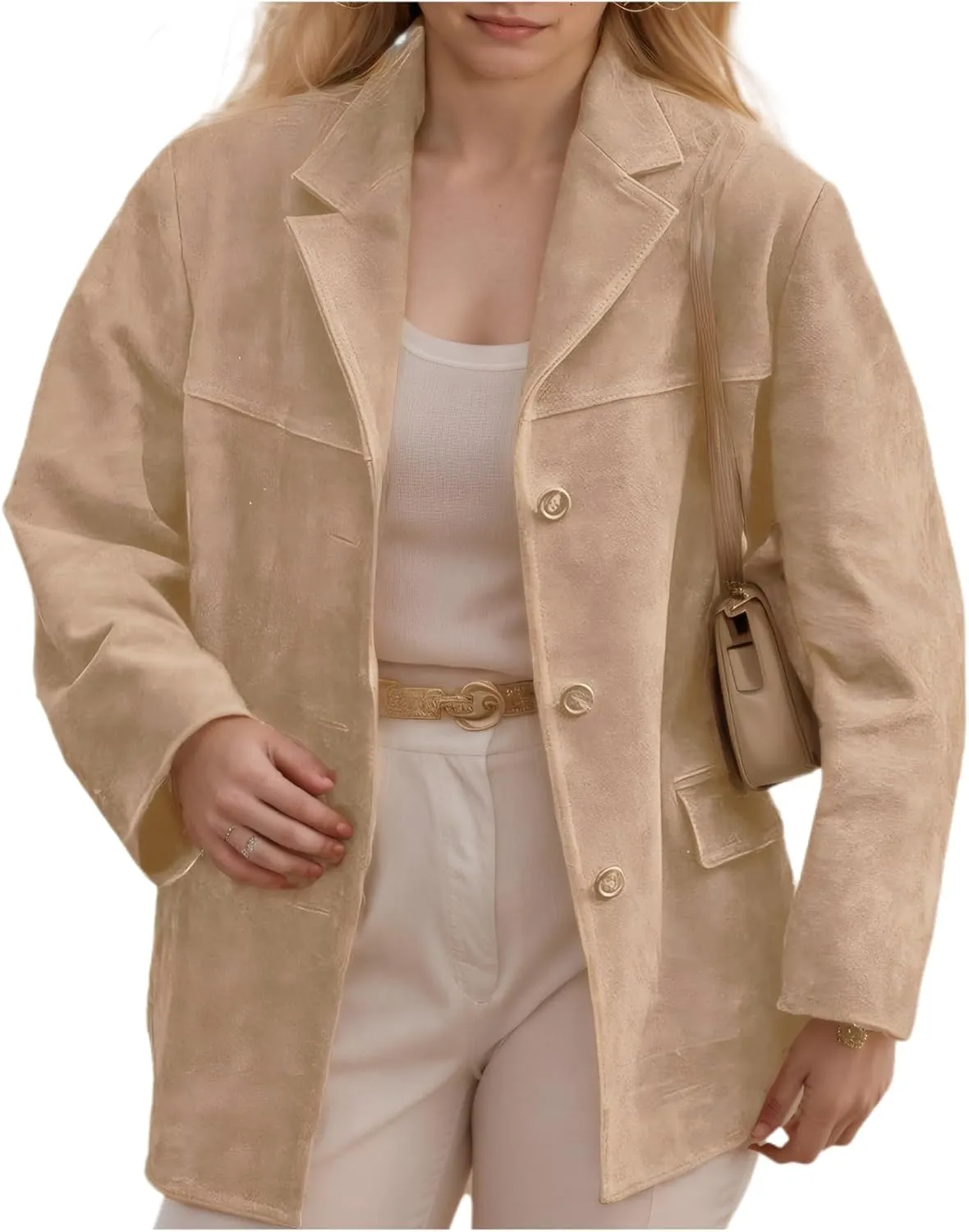 Suede Blazer Women Faux Suede Jacket Old Money Aesthetic Y2k Oversized Casual Jackets for Women 2024
