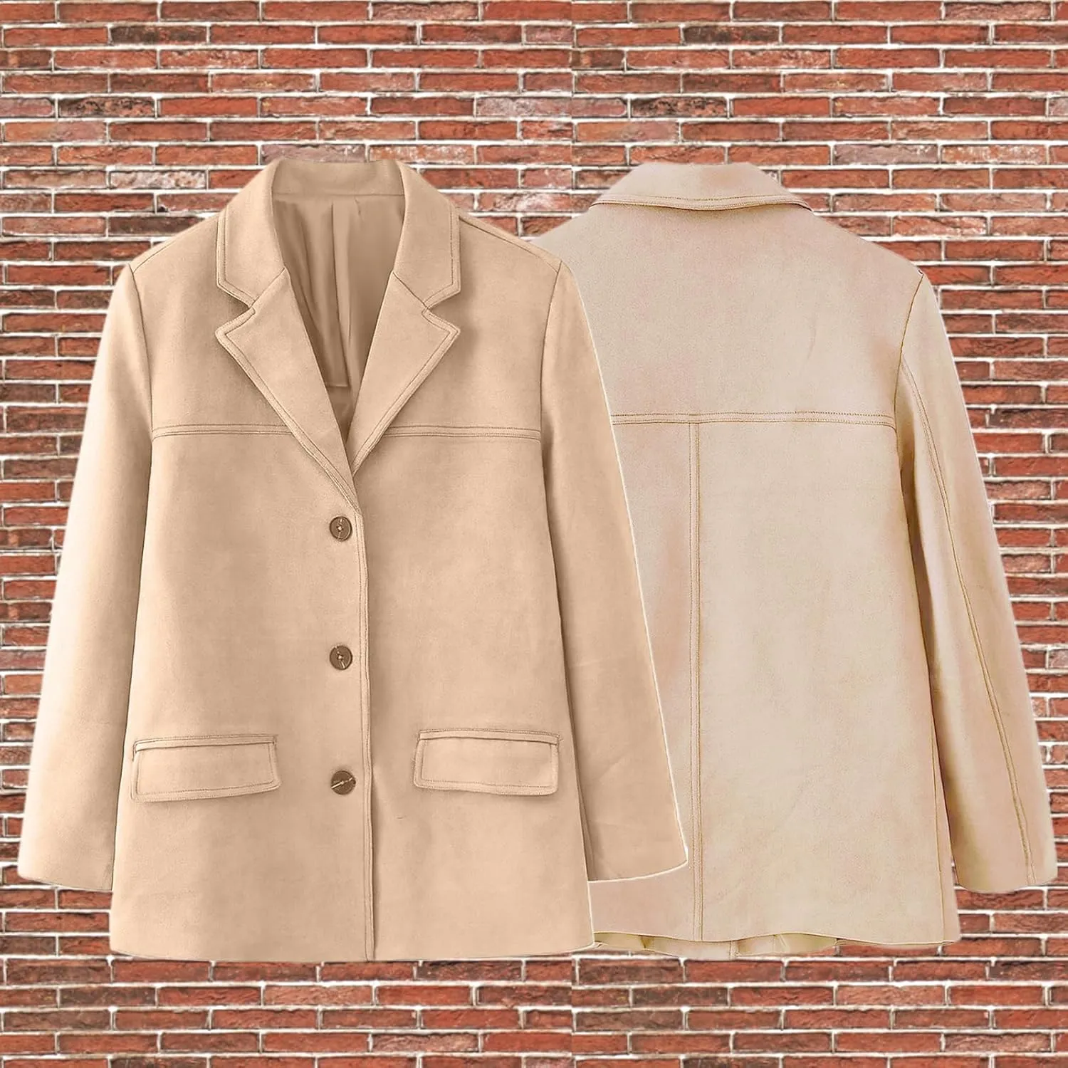 Suede Blazer Women Faux Suede Jacket Old Money Aesthetic Y2k Oversized Casual Jackets for Women 2024
