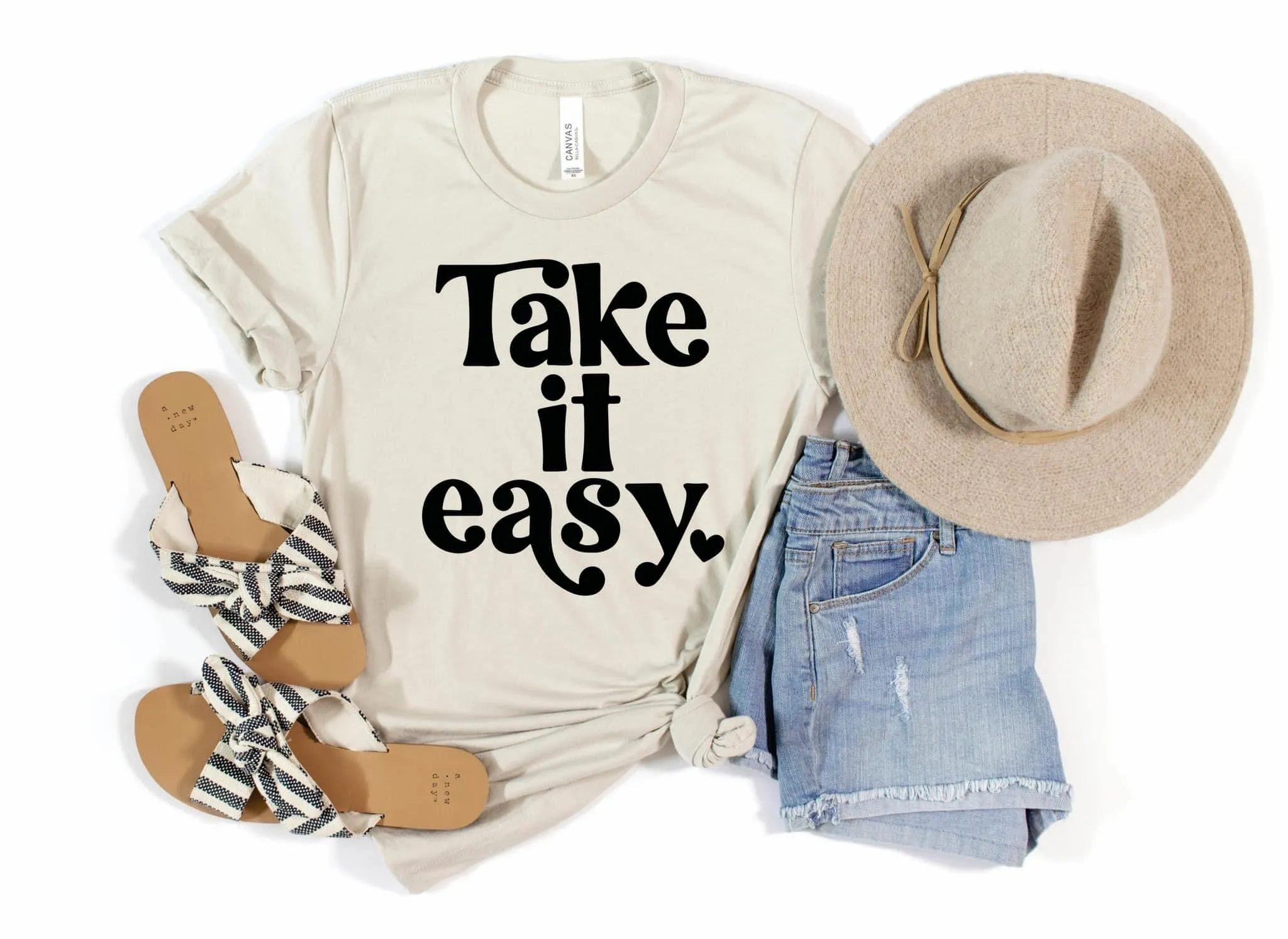 Take it Easy Neutral Tee