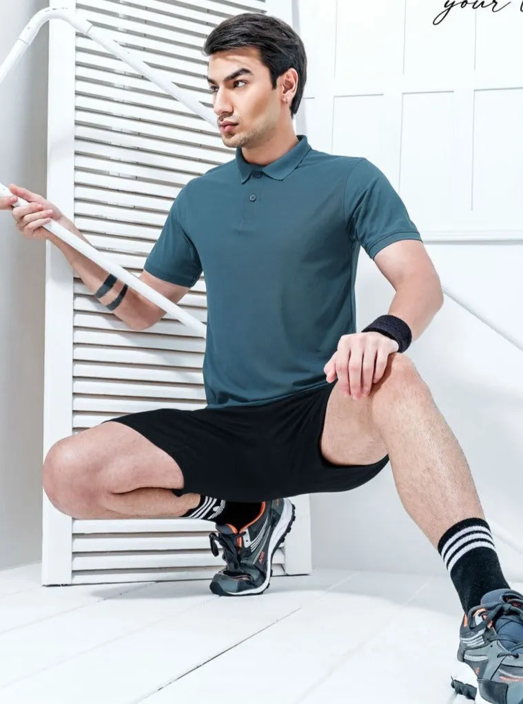 TechnoSport Polo Neck Half Sleeve Dry Fit T Shirt for Men OR-51 (Hunter Green)