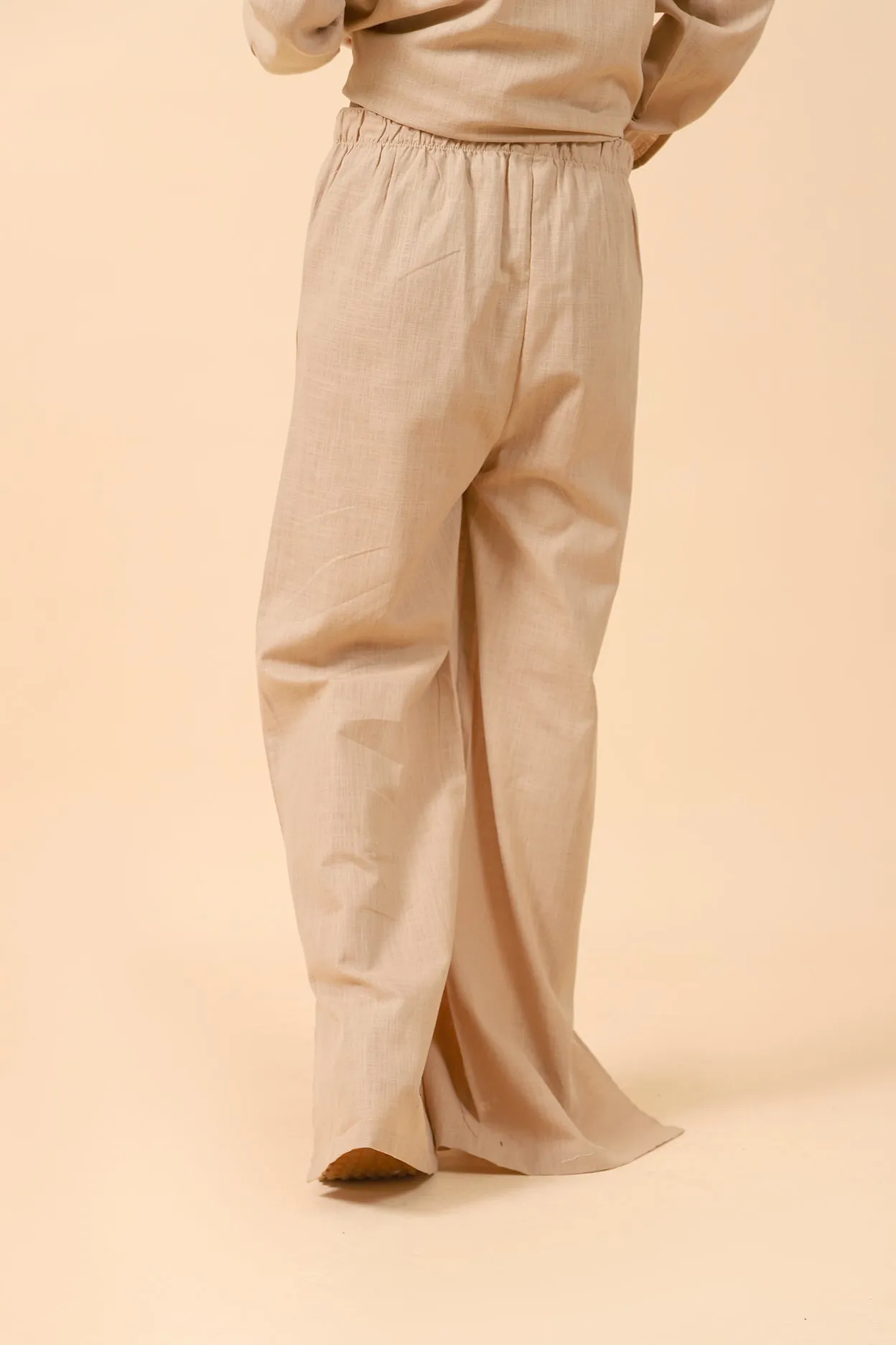 TEXTURED COTTON TROUSERS