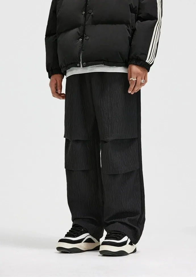 Textured Wide-Leg Trousers