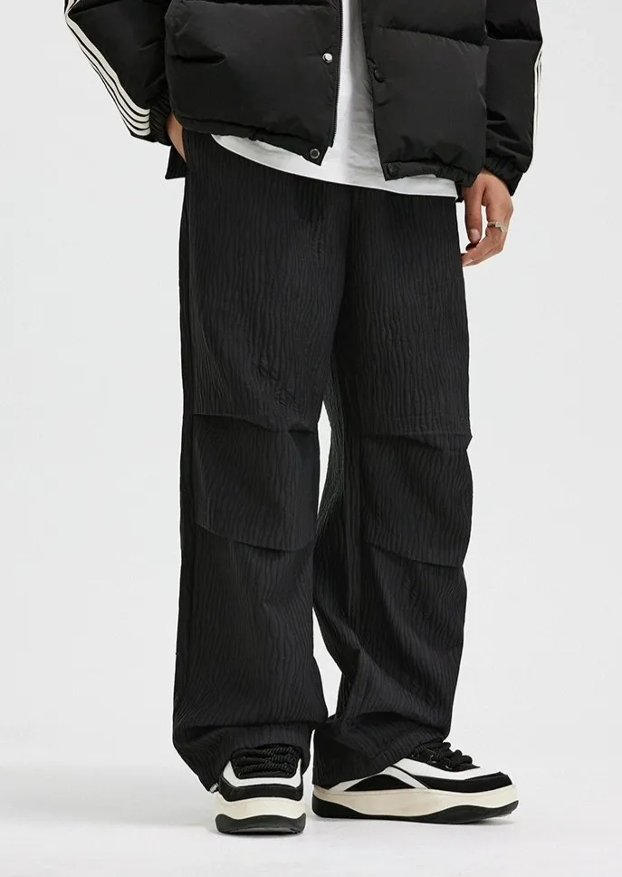Textured Wide-Leg Trousers