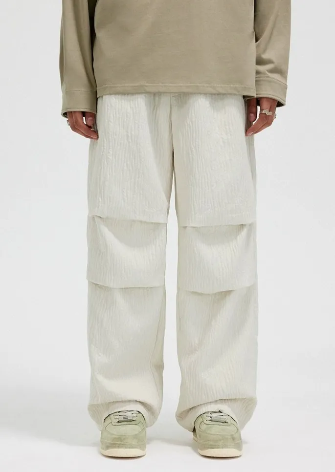 Textured Wide-Leg Trousers