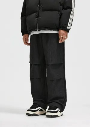 Textured Wide-Leg Trousers
