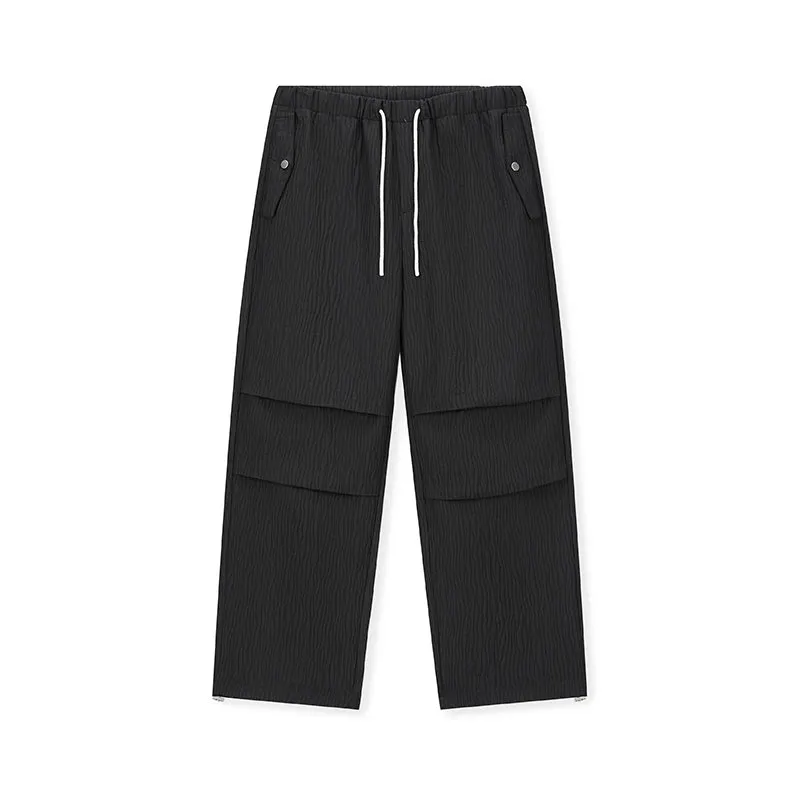 Textured Wide-Leg Trousers