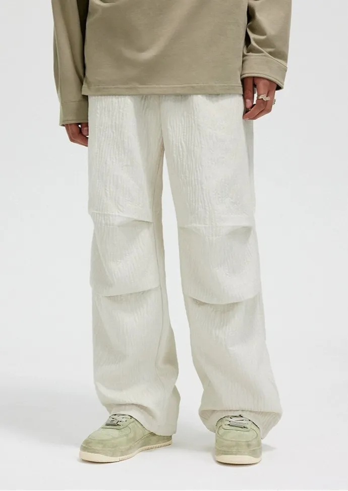 Textured Wide-Leg Trousers
