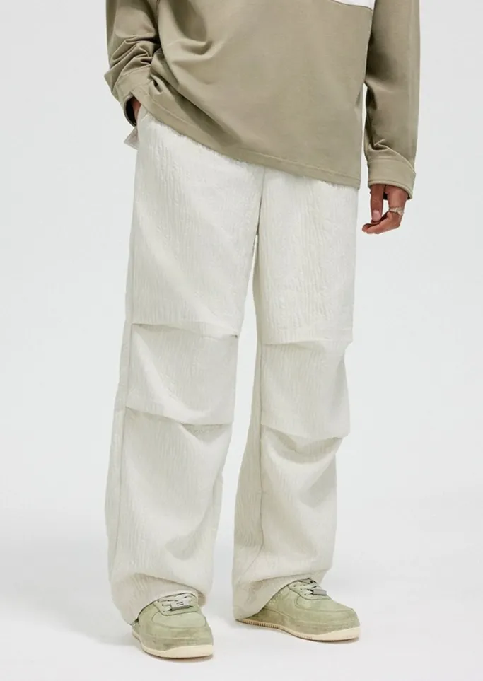 Textured Wide-Leg Trousers