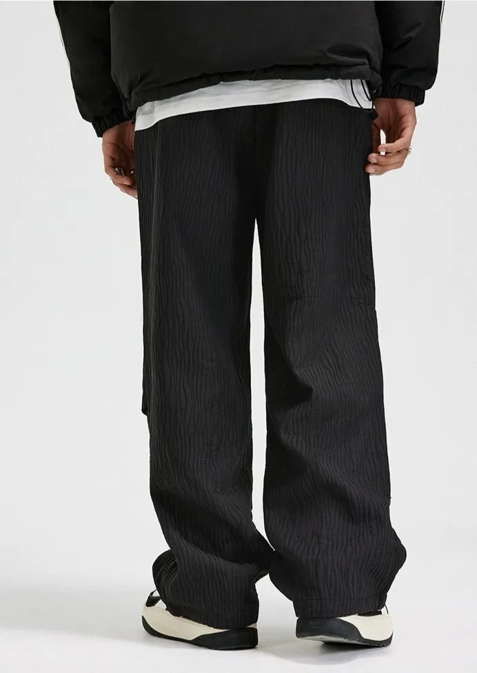 Textured Wide-Leg Trousers