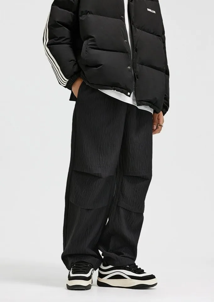 Textured Wide-Leg Trousers